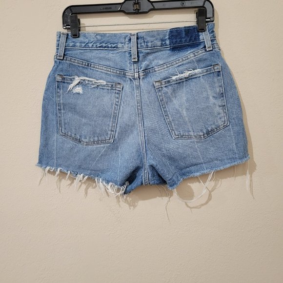 Abercrombie and Fitch Natural Rise Shorts size 29/8 distressed Denim Jean - Picture 3 of 6
